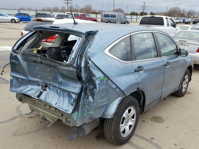 2HKRM3H32EH554243 - 2014 HONDA CR-V LX BLUE photo 4