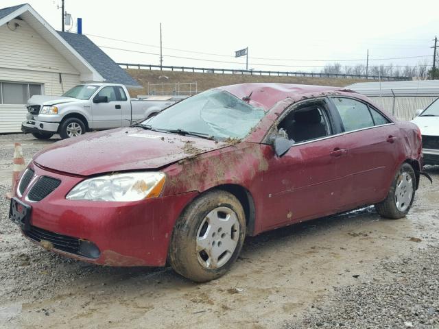 1G2ZF57B284140330 - 2008 PONTIAC G6 VALUE L RED photo 2