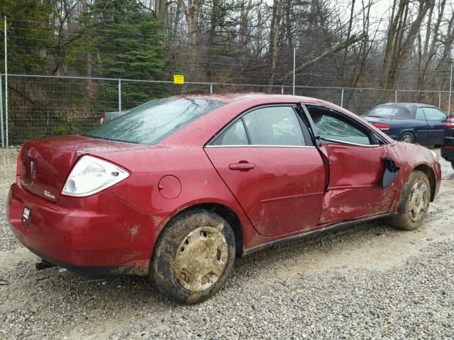 1G2ZF57B284140330 - 2008 PONTIAC G6 VALUE L RED photo 4