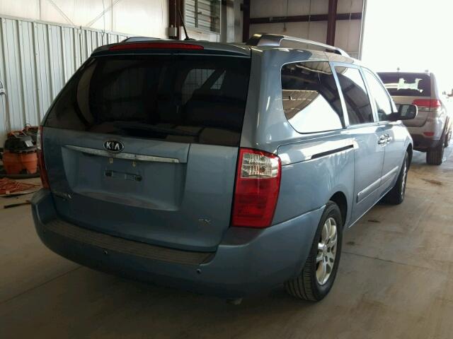 KNDMH4C32A6338814 - 2010 KIA SEDONA EX BLUE photo 4