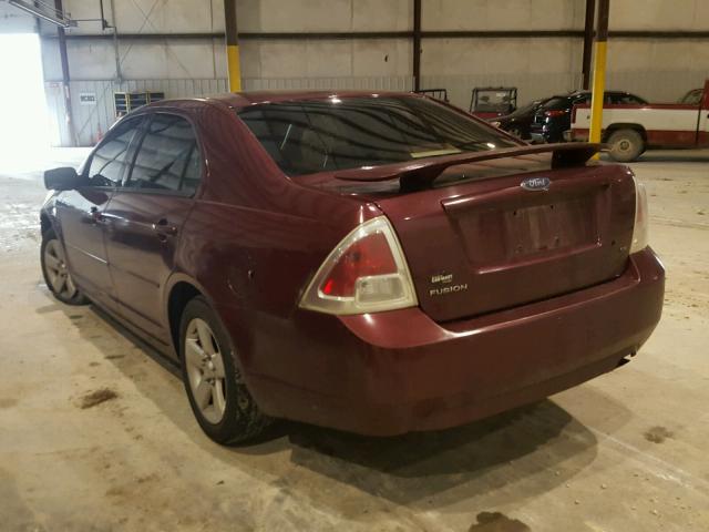 3FAFP07Z86R181616 - 2006 FORD FUSION SE MAROON photo 3