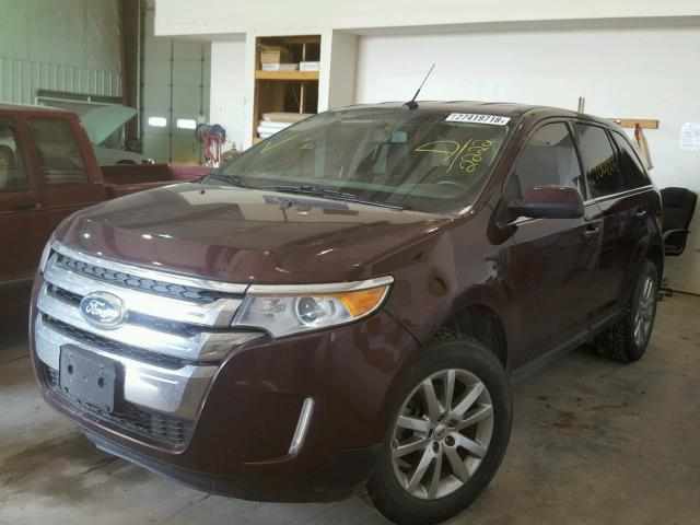 2FMDK4KC4BBA92222 - 2011 FORD EDGE LIMIT BURGUNDY photo 2