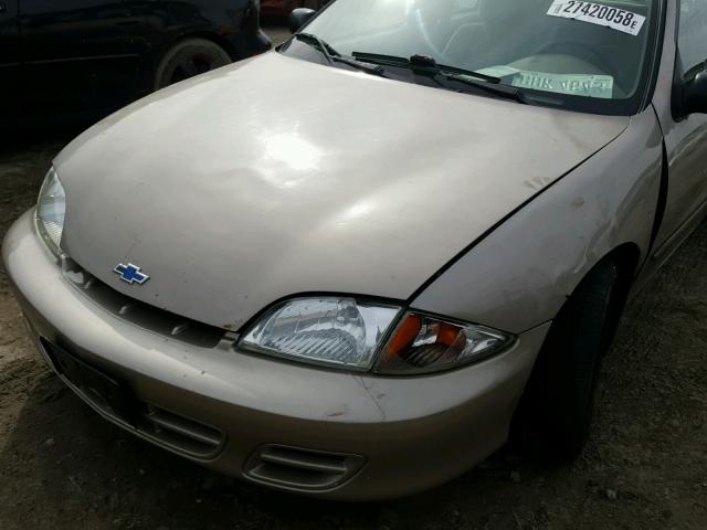 1G1AF524528210144 - 2002 CHEVROLET CAVALIER L TAN photo 9