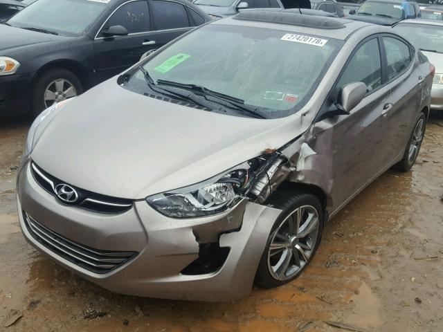 5NPDH4AE3CH147397 - 2012 HYUNDAI ELANTRA GL GOLD photo 2