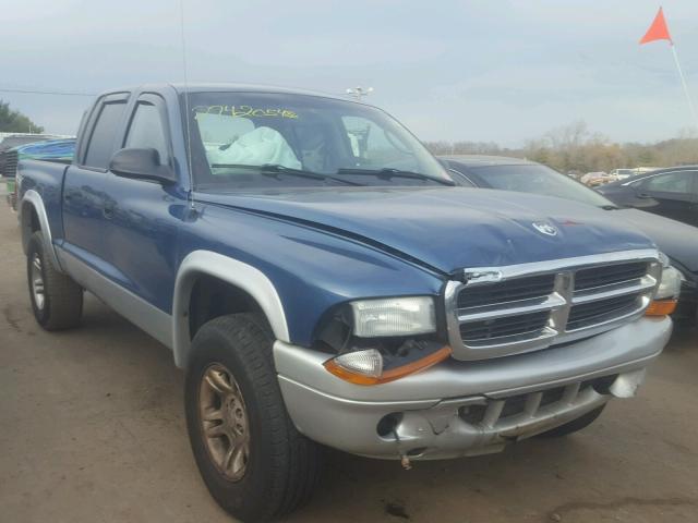 1D7HG48N23S369222 - 2003 DODGE DAKOTA QUA BLUE photo 1