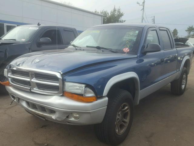 1D7HG48N23S369222 - 2003 DODGE DAKOTA QUA BLUE photo 2