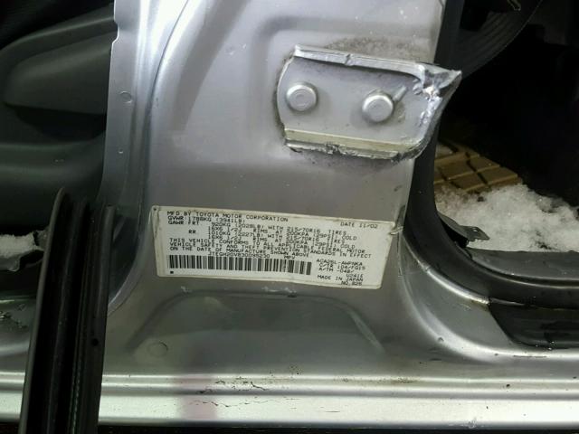 JTEGH20V830095230 - 2003 TOYOTA RAV4 SILVER photo 10