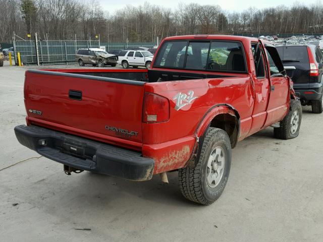 1GCCT19X538182889 - 2003 CHEVROLET S TRUCK S1 RED photo 4