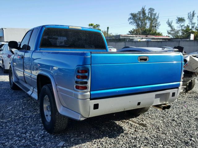 1B7HC13Y9WJ184665 - 1998 DODGE RAM 1500 BLUE photo 3