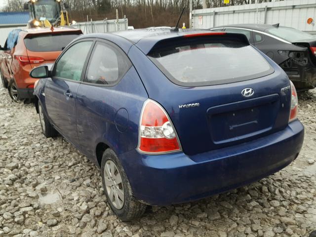 KMHCM36CX9U126663 - 2009 HYUNDAI ACCENT GS BLUE photo 3