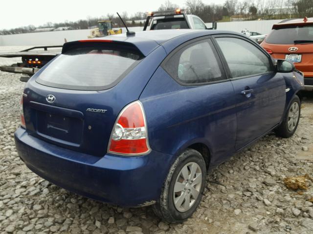 KMHCM36CX9U126663 - 2009 HYUNDAI ACCENT GS BLUE photo 4