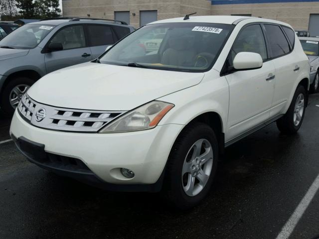 JN8AZ08T84W202746 - 2004 NISSAN MURANO SL WHITE photo 2