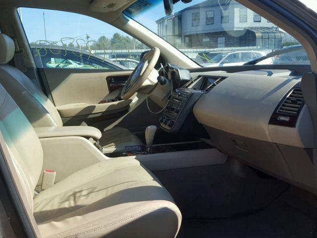 JN8AZ08W14W336380 - 2004 NISSAN MURANO SL GRAY photo 5