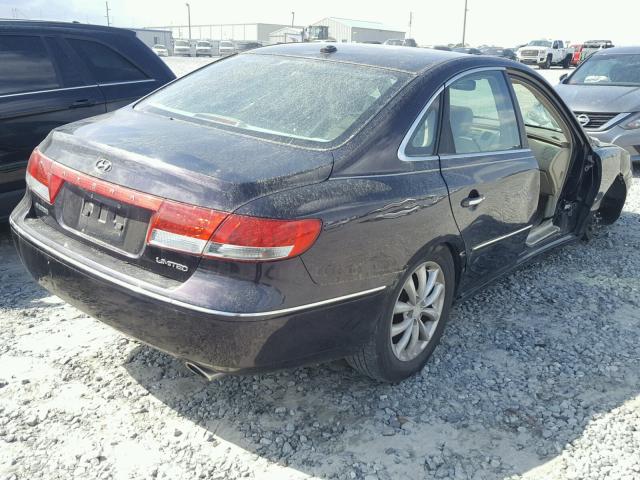 KMHFC46F97A200735 - 2007 HYUNDAI AZERA SE PURPLE photo 4