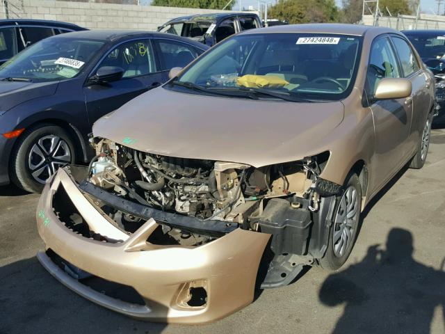 2T1BU4EE8DC965144 - 2013 TOYOTA COROLLA BA BROWN photo 2