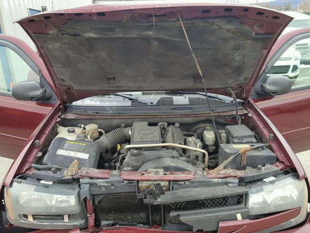 1GNDT13SX42315434 - 2004 CHEVROLET TRAILBLAZE MAROON photo 7