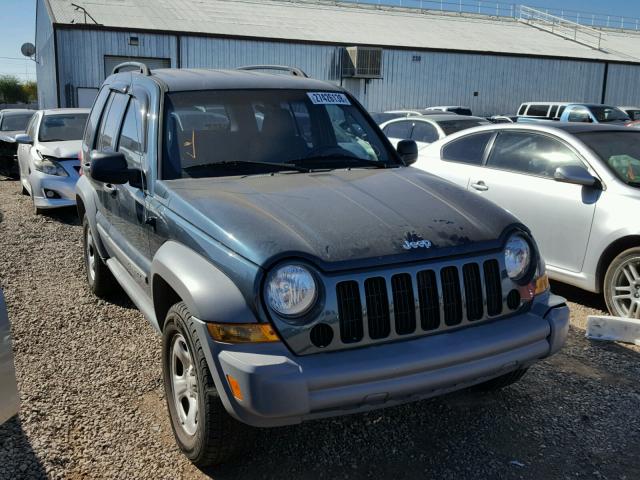 1J4GL48K65W587452 - 2005 JEEP LIBERTY SP GREEN photo 1