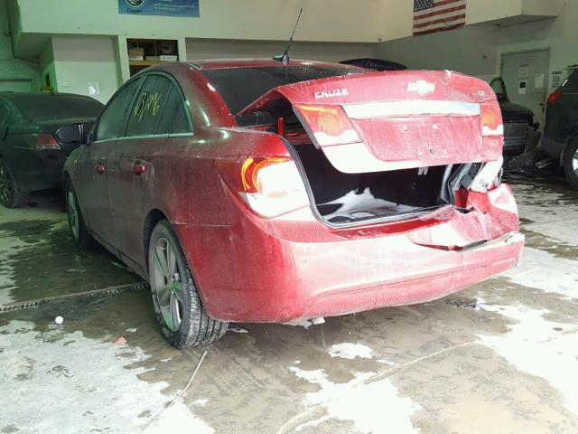 1G1PE5SB1E7106430 - 2014 CHEVROLET CRUZE LT MAROON photo 3