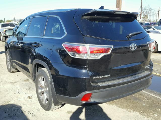 5TDJKRFH2FS089558 - 2015 TOYOTA HIGHLANDER BLACK photo 3