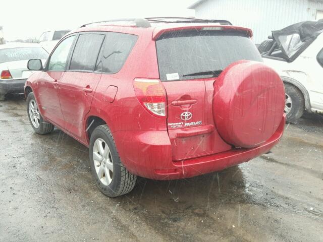 JTMBK31V076012560 - 2007 TOYOTA RAV4 LIMIT RED photo 3