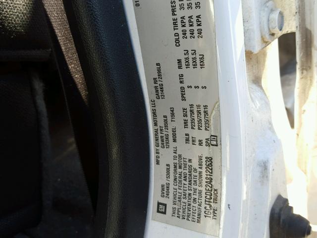 1GCJTCDE2A8122638 - 2010 CHEVROLET COLORADO L WHITE photo 10