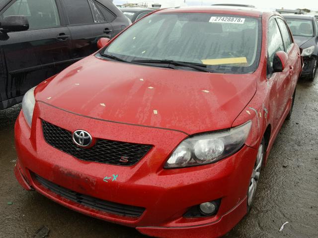 1NXBU40E59Z007530 - 2009 TOYOTA COROLLA BA RED photo 2