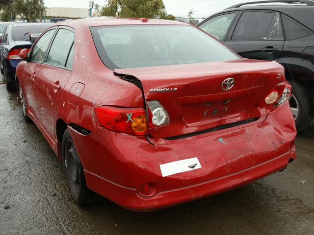 1NXBU40E59Z007530 - 2009 TOYOTA COROLLA BA RED photo 3