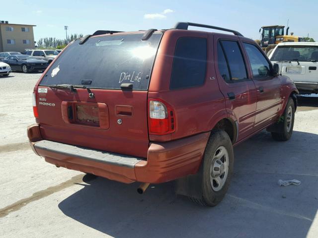 4S2DM58W3Y4337685 - 2000 ISUZU RODEO S RED photo 4