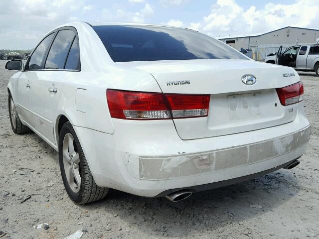 5NPEU46F96H124941 - 2006 HYUNDAI SONATA GLS WHITE photo 3