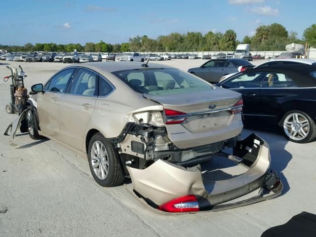 3FA6P0HD9HR362522 - 2017 FORD FUSION SE GOLD photo 3