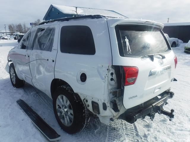 5TDBY67A98S007556 - 2008 TOYOTA SEQUOIA PL WHITE photo 3