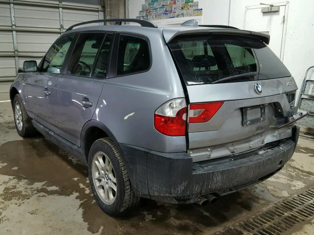 WBXPA73414WB28890 - 2004 BMW X3 2.5I SILVER photo 3