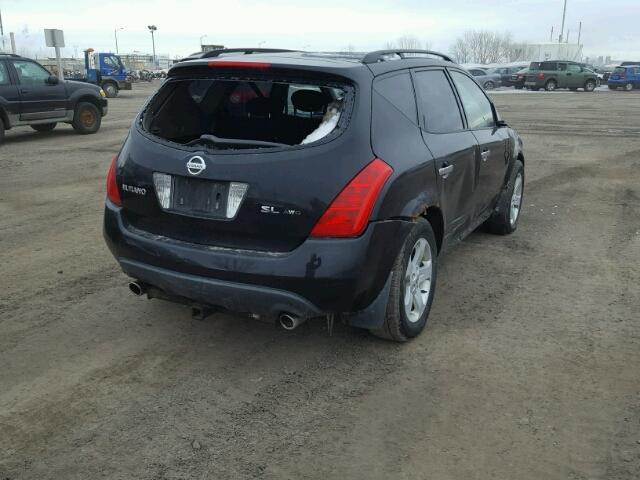 JN8AZ08W43W203076 - 2003 NISSAN MURANO SL BLACK photo 4