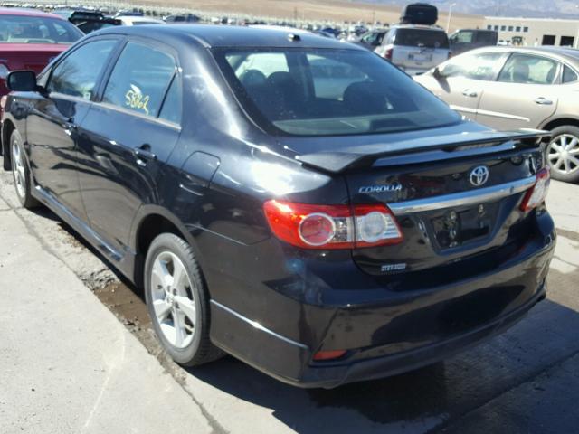 2T1BU4EE8BC705906 - 2011 TOYOTA COROLLA BA BLACK photo 3