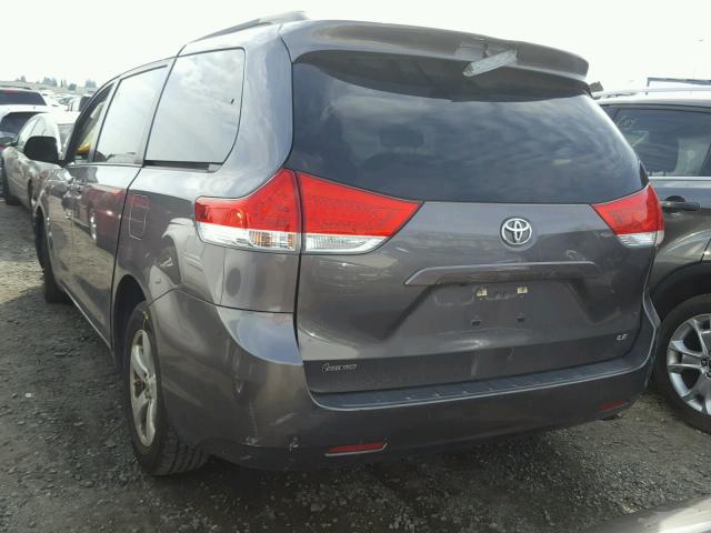 5TDKK3DCXBS154837 - 2011 TOYOTA SIENNA LE GRAY photo 3