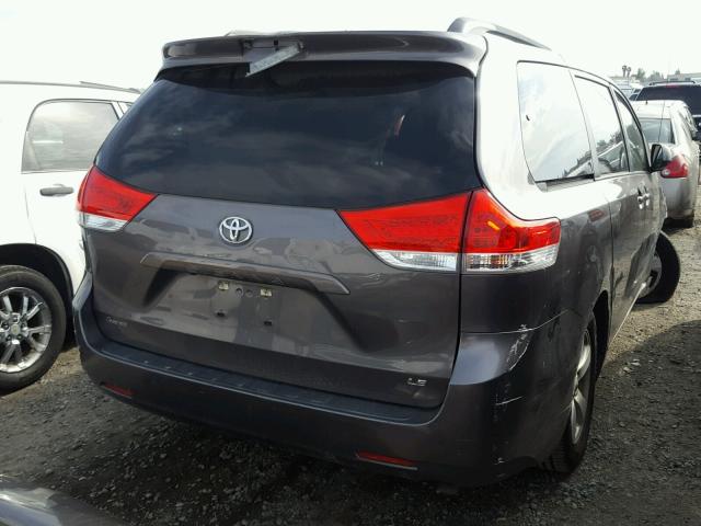 5TDKK3DCXBS154837 - 2011 TOYOTA SIENNA LE GRAY photo 4