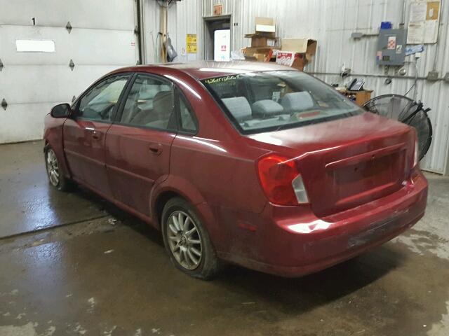 KL5JJ52ZX4K951946 - 2004 SUZUKI FORENZA LX RED photo 3