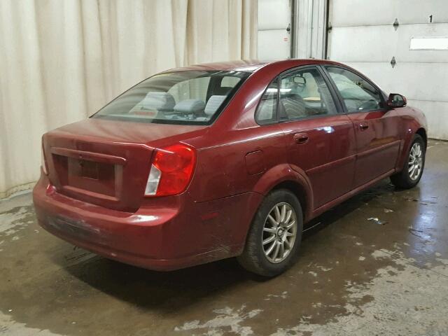 KL5JJ52ZX4K951946 - 2004 SUZUKI FORENZA LX RED photo 4