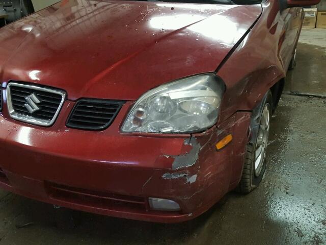 KL5JJ52ZX4K951946 - 2004 SUZUKI FORENZA LX RED photo 9