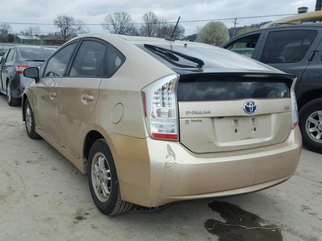 JTDKN3DU1A0043675 - 2010 TOYOTA PRIUS GOLD photo 3