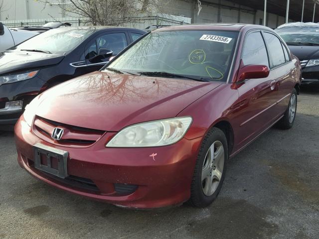 2HGES26725H548599 - 2005 HONDA CIVIC EX მუქწითელი ფოტო 2