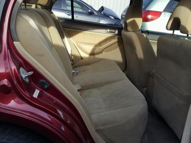 2HGES26725H548599 - 2005 HONDA CIVIC EX მუქწითელი ფოტო 6