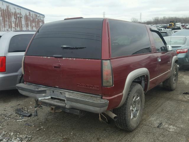 3GNEK18R8XG123552 - 1999 CHEVROLET TAHOE K150 MAROON photo 4