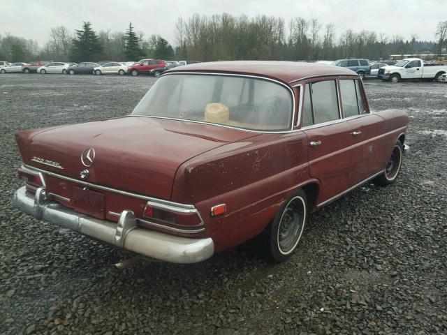 11011012365901 - 1968 MERCEDES-BENZ 200 BURGUNDY photo 4