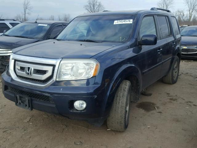 5FNYF4H42AB026957 - 2010 HONDA PILOT EX BLUE photo 2