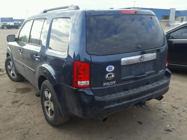 5FNYF4H42AB026957 - 2010 HONDA PILOT EX BLUE photo 3