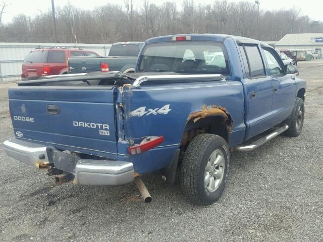 1D7HG48K44S668153 - 2004 DODGE DAKOTA QUA BLUE photo 4