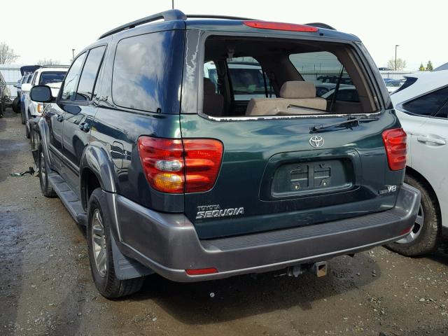 5TDZT34A94S222915 - 2004 TOYOTA SEQUOIA SR GREEN photo 3