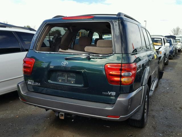 5TDZT34A94S222915 - 2004 TOYOTA SEQUOIA SR GREEN photo 4