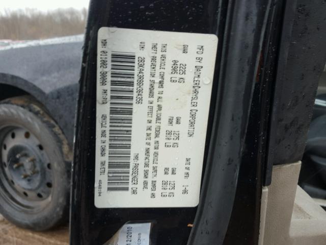 2B3KA43R86H364356 - 2006 DODGE CHARGER SE BLACK photo 10